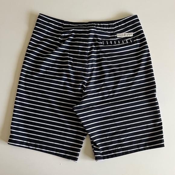 Abercrombie & Fitch Navy & White Nautical Striped Swim Trunks NWOT 33 - Picture 2 of 12